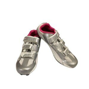 Louis Garneau Women's Size 11 Silver Pink Lightweight Air Flex Cycling Shoes